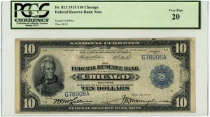 FR.813 $10 1915 Federal Reserve Bank Note Chicago VF20 PCGS Currency 950750-44 - Picture 1 of 3
