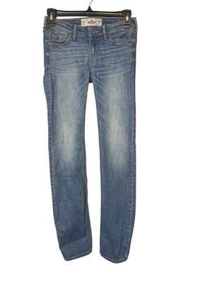 Jeans Hollister Junior’s lavagem média azul tamanho 00R W23 L33 perna reta - Imagem 1 de 4