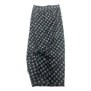 Porto San Francisco Skirt Womens 0 Black Gray Polka Dot Draped Midi Artwear - Picture 1 of 3