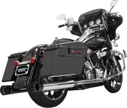 Bassani 4" DNT Straight Can Mufflers Chrome/Black Outer #1F7DNT5 Harley Davidson - Image 1 of 1