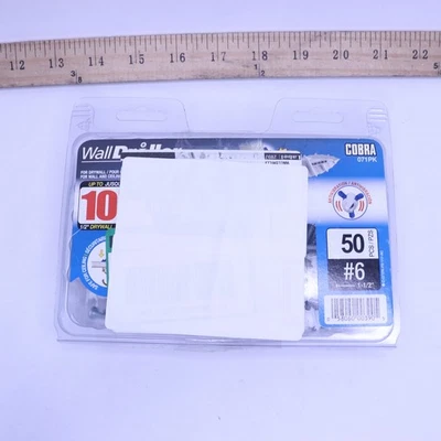 (50 шт.) нейлоновый самосверлящийся полый настенный анкер с винтовой крестообразной головкой 105 фунтов - Изображение 1 из 4