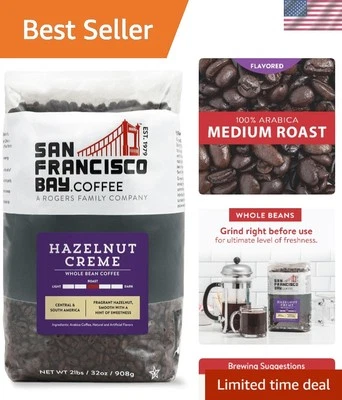 Sustainable Hazelnut Crème Whole Bean Coffee - Medium Roast 2 lb Bag of Goodness - Image 1 of 4