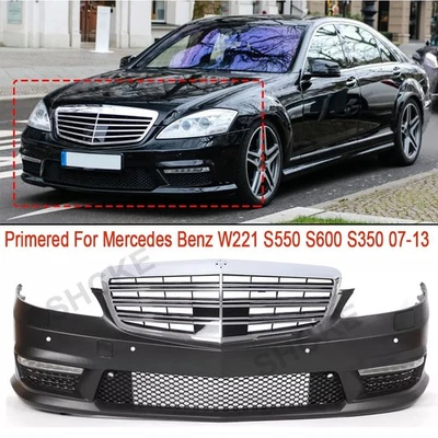 S63/S65 AMG style Front Bumper Cover Body Kit for 2007-13 Benz W221 W/PDC W/DRLs Foto 1 de 4