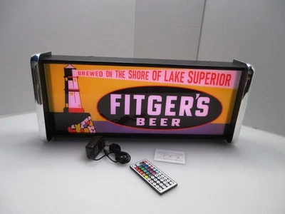 Fitger's Cerveza con Faro Pantalla LED Letrero Iluminado Caja de Luz Foto 1 de 4
