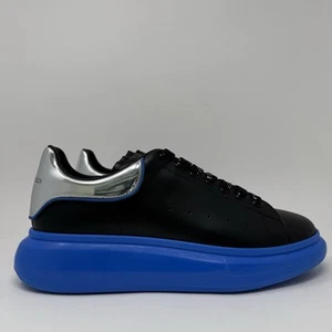 Alexander McQueen Sneakers Uomo Pelle Taglia 10 US/43 EU Nero Blu Suola Gel - Foto 1 di 9