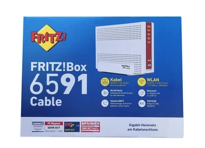 AVM Fritz Box 6591 Cable Kabel Router WLAN Gigabit Lan Smart Home Telefon Mesh - Bild 1 von 3