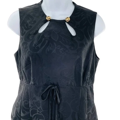 Vestido de Fiesta MILLY OF NEW YORK Negro Paisley Repujado Sin Mangas Cintura Imperio 4 Foto 1 de 4