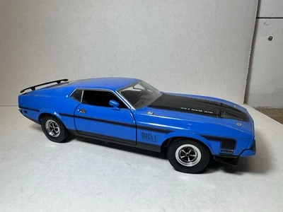 Sun Star 1971 Mustang Mach 1 351 Ram Air Blue 1:18 Diecast (READ) - Image 1 of 4