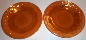 Anchor Hocking Fire-King 2 Saucers Laurel Leaf Pattern Iridescent Peach Luster  - Picture 1 of 9