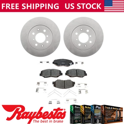 Front Brake Rotors + Ceramic Brake Pads & Hardware For 2014 Honda Fit — 第 1/4 张图片