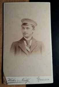 Student in Couleur mit Band & Mütze - Portrait / CDV Dresden Studentika - Picture 1 of 2