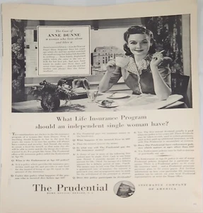 1940 The Prudential Insurance Company Anuncio de colección El caso de Anne Dunne - Imagen 1 de 1