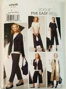 Vogue 948 Womens Misses Jacket Belt Top Pants Five Easy Sizes XS S M L XL XXL - Picture 1 of 8