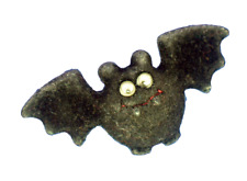 Hallmark PIN Halloween Vintage BAT VAMPIRE Googly EYES Flocked Black 1989