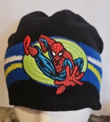Marvel Kids Skully Spiderman 2001 Winter Embroidered Beanie Hat OSFA EUC - Image 1 of 4