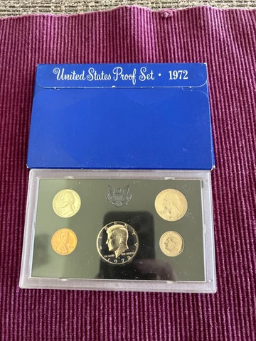 1972-S US Mint Proof Set in OGP Blue Box - 5 Coins Cover