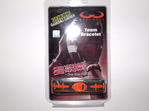 MIAMI HURRICANE  CLASSIC FOOTBALL BRACELET GENUINE GAMEBALL LEATHER NEW Cover
