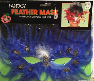 Fantasy Feather Mask Halloween Costume Vintage 1989 New Ben Cooper Adult Size - Picture 1 of 5