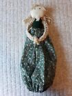 Rag Doll Kitchen Bag Holder handmade country string hair green floral dress