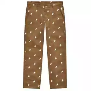 Nuevo con etiquetas Pantalones WeSC Calce Relajado Pana Bordados Caballos Bisonte Unisex Marrón - Imagen 1 de 4