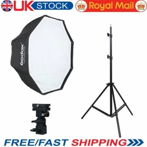 UK Godox 80cm Paraguas Octágono Softbox y Soporte de Luz Kit para Flash Speedlite - Imagen 1 de 11