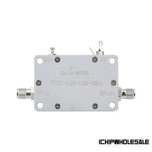 10MHz-6GHz 60dB High Gain LNA Wideband Amplifier Low Noise +SMA Female Connector - Zdjęcie 1 z 6