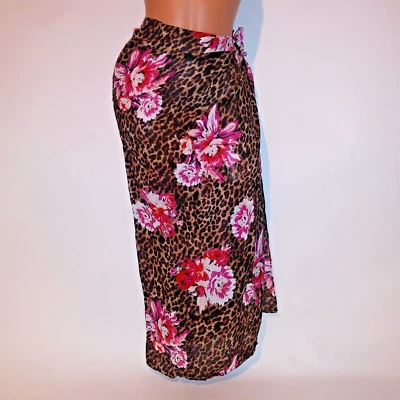 Victoria Secret Sarong de Natación Cubrir Talla Única Envoltura Playa Leopardo Floral Corbata Lateral Foto 1 de 4