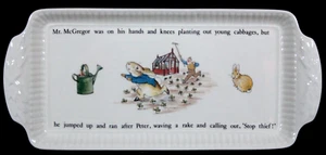 RARE VTG WEDGWOOD BEATRIX POTTER PETER RABBIT 11 5/8" X 5.25" SANDWICH TRAY NEW - Picture 1 of 6