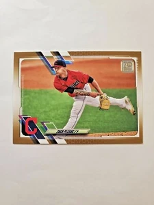 2021 Topps Series 2 Gold Zach Plesac card # 403 Cleveland Indians /2021 - Foto 1 di 1
