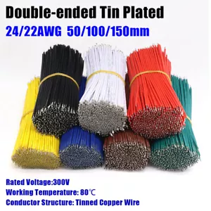 24/22 AWG 50/100/150 mm Jumper Wire Dual-Head Tin Plating Welde Electronic Cable - Imagen 1 de 11