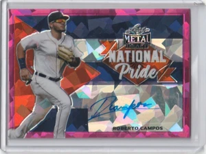 2021 Leaf Metal Draft Roberto Campos PINK CRYSTALS  Autograph Auto Rc #d 1/7 - Picture 1 of 2