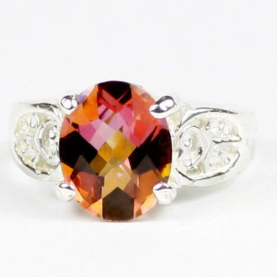 Twilight Fire Topaz, 925 Sterling Silver Ladies Ring, SR369-Handmade - Image 1 of 4