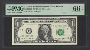 United States-Federal Reserve 1 Dollar 2013 Fr#3002-F (FP Block) UNC Grade 66 - Picture 1 of 2