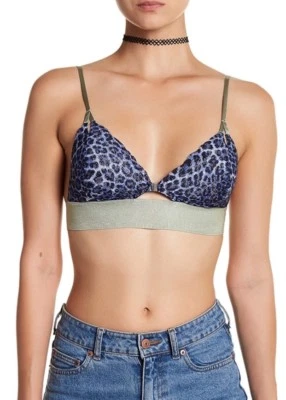 nwt free people womens wild one animal print keyhole bralette blue $38 Retail - Image 1 of 3