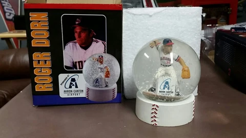 Roger Dorn Snow Globe SGA Akron Aeros Rubberducks Cleveland Indians Major League Cover