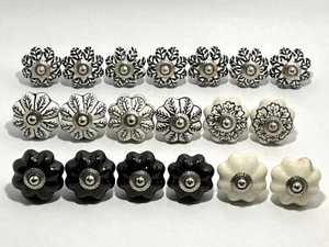 Large Ceramic Drawer Pulls Cabinet Knobs Lot Of 19 - Picture 1 of 14