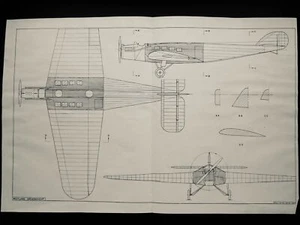 WESTLAND DREADNOUGHT 1920s Westland Aircraft Scale Design Plan c1944 - Picture 1 of 2