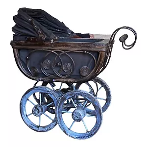 Victorian Doll Pram Baby Buggy Gothic Stroller Doll Flower Planter - Picture 1 of 19