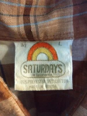 gold thread Saturdays rare vintage western wear mens shirt  - Image 1 of 4
