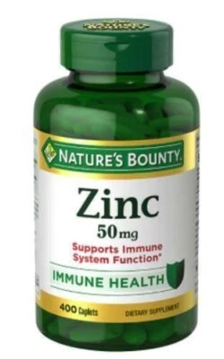 NATURES BOUNTY ZINC ~ Supports Immune Health 50mg., 400 ct Tablets ~ Exp 02/2029 - Image 1 of 4