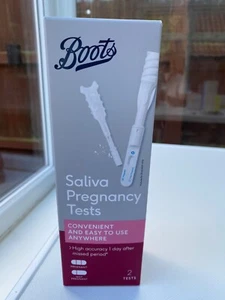 Boots Saliva Pregnancy Tests 2 tests Feb 2026 bnib - Picture 1 of 7