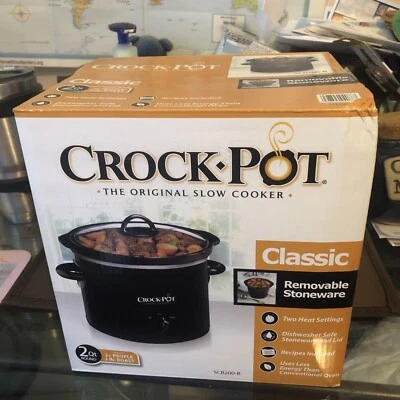 Crockpot 2-Quart Small Black Classic Slow Cooker New In Box - Image 1 of 4