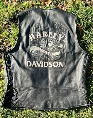 Vintage 05’ Harley Davidson Men’s Ride Free Eagle Leather Vest/Size Large - Image 1 of 4