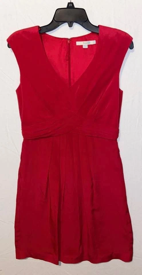 Vestido Boden para mujer talla 6R rojo 100 % seda forrado manga gorra cuello en V cremallera trasera Foto 1 de 4