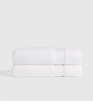 NWT QUINCE TURKISH ULTRA PLUSH BATH TOWEL SET 2 PIECE WHITE TOWELS COTTON - Image 1 of 4