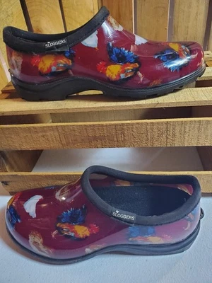 Sloggers Garden Shoes Women Size 6 Chicken Barn Red Waterproof Slip on Clogs USA - Image 1 of 4