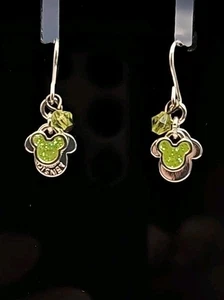 Disney Mickey Mouse Green Costume Dangle Earrings - Picture 1 of 5