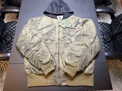 Bape (A Bathing Ape) NYLON MA-1 MENS Bomber Coat - OliveDrab Colorway - Size XXL - Image 1 of 4