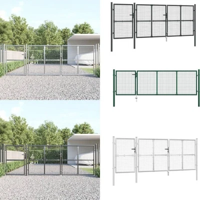 Gartentor Metalltor Doppelflügeltor Doppelflügel Einfahrtstor Hoftor mit Pfosten - Bild 1 von 4