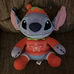 Disney Stitch Christmas Elf 12" stuffed plush animal holiday festive - Picture 1 of 4